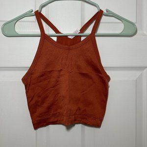 SO Orange Ribbed Cami Tank Top